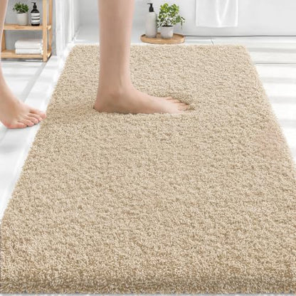 OLANLY Microfiber Bathroom Rugs 30x20, Soft Highly Absorbent Bath Mat, Sand - color: Sand, size: 30" X 20"