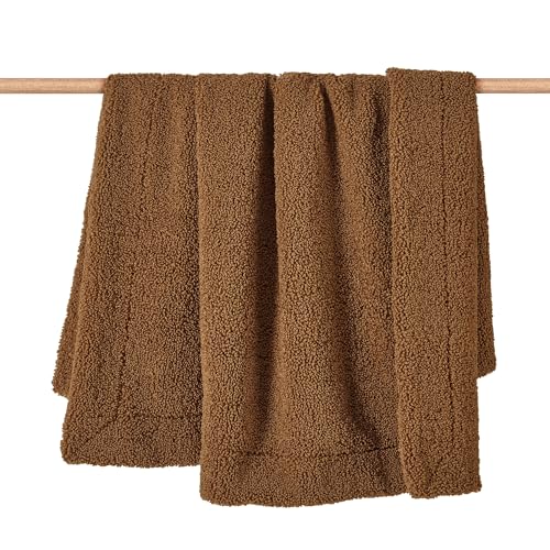 HiEnd Accents Teddy Umber 50x60 inch Boucle Throw Blanket - color: Umber, size: 50" x 60"