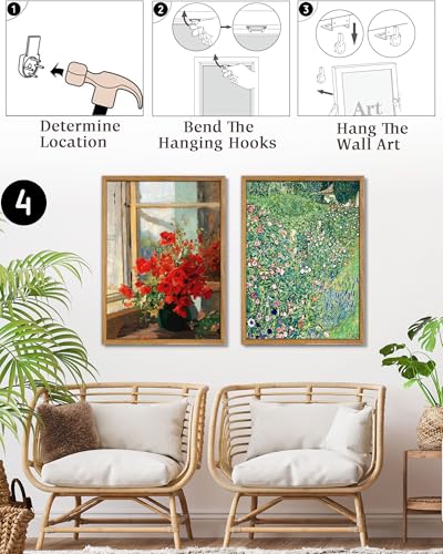 UPWOIGH Olga Wisinger-Florian Poppies Framed Wall Art, 16 x 24 Inch - color: Red Poppies, size: 24"L x 16"W
