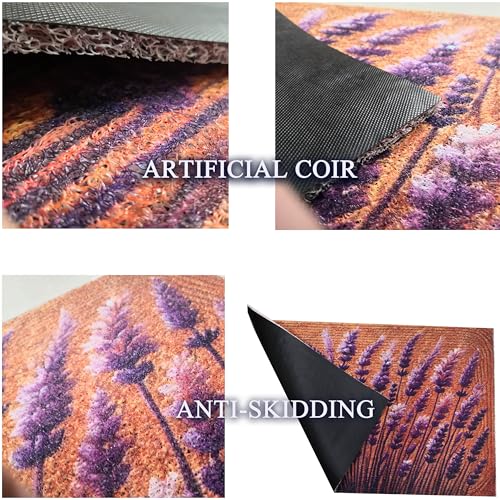 Outdoor Rug Door Mat, Welcome Mat, Non-Slip, 19'x31' (Lavender) - color: 14.lavender