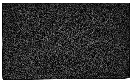 Superio Non-Slip Welcome Doormat for Entry, Indoor Outdoor, Heavy Duty, Waterproof, Easy Clean, Low-Profile Mats for Entry, Garage, Patio, High Traffic Areas, Black Victorian Gate Coir - 18"x30" - color: Black