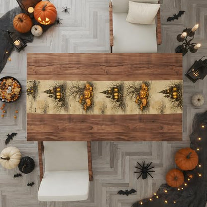 Halloween Party Decorations - Pumpkin Castle Table Runner - color: Halloween Castle