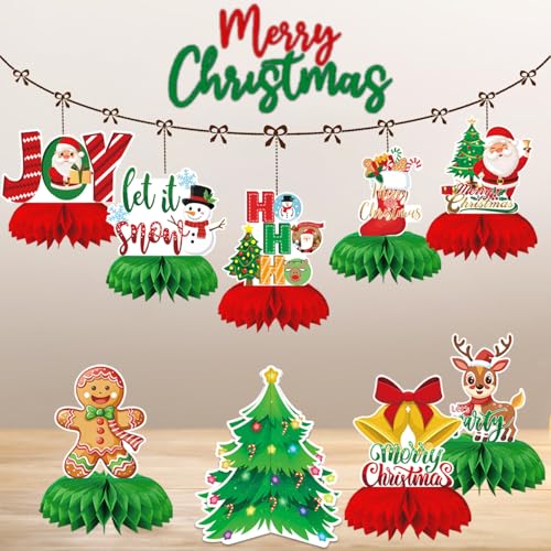 Christmas Table Centerpieces - Christmas Table Decorations for Christmas Party Decorations, 9Pcs