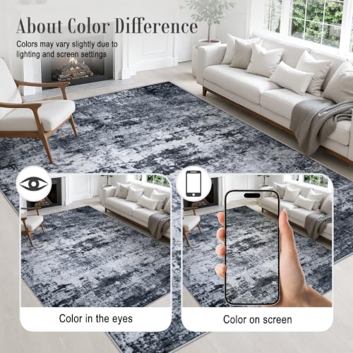 2.6x14 Washable Runner Rug:Modern Abstract Indoor Carpet Black - color: Black, size: 2'6" x 14' (Rectangular)