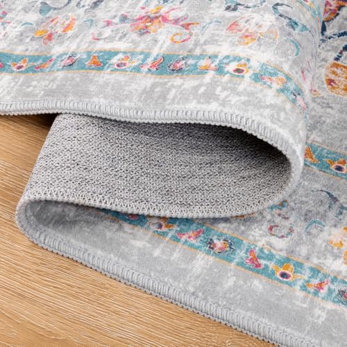 Pauwer Area Rug 2x3, Small Non Slip Washable Entryway Rugs, Grey Multi - color: Grey Multi, size: 2' x 3' (Rectangular)