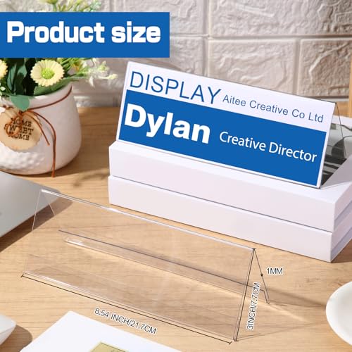 30 Pieces Acrylic Name Plate for Desk, 8.54'' x 3'' Name Tent for Meeting - size: 8.54'' X 3''