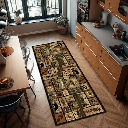Cabin Rustic Runner Rug 2x6 Hallway Rugs - size: 2'x6'