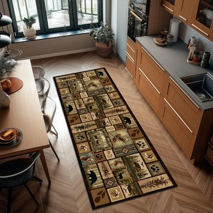 Cabin Rustic Runner Rug 2x6 Hallway Rugs - size: 2'x6'