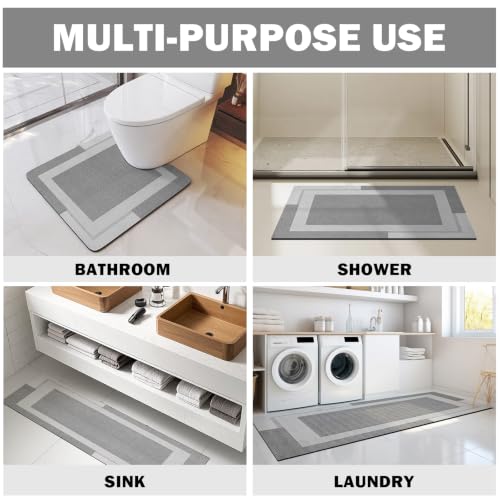 YDKGL Toilet Rugs U Shaped Non Slip Bath Mat Toilet Mats for Bathroom - color: A- Light Gray, size: 20" x 24" (U-shape)