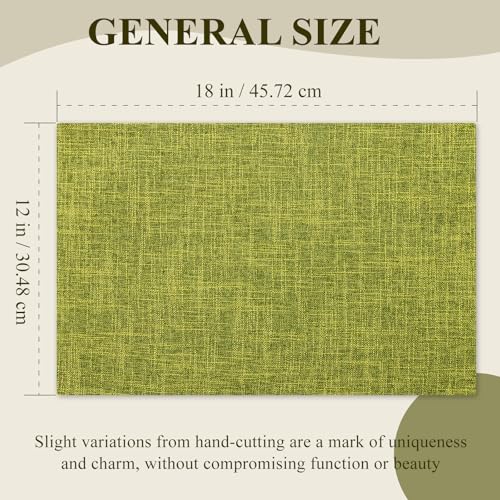 KXN Placemats Set of 4, Durable Dual-Layer Fabric Table Mats, Lime Green - color: Lime Green