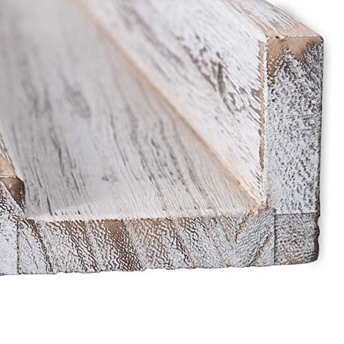 Rustic State Ted 52" Narrow Long Wall Mount Picture Ledge Photo Frame Display Wooden Floating Shelf for Living Room, Office, Kitchen, Bedroom, Bathroom Décor Storage - Burnt White