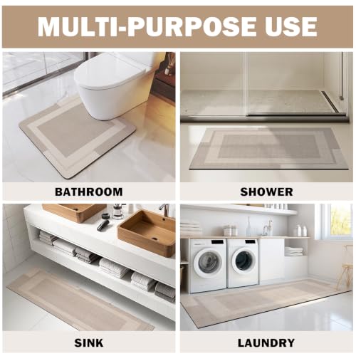 YDKGL Toilet Rugs U Shaped Non Slip Bath Mat Toilet Mats for Bathroom - color: A- Beige, size: 20" x 24" (U-shape)