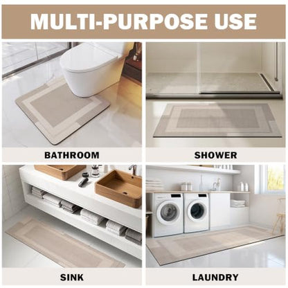 YDKGL Toilet Rugs U Shaped Non Slip Bath Mat Toilet Mats for Bathroom - color: A- Beige, size: 20" x 24" (U-shape)