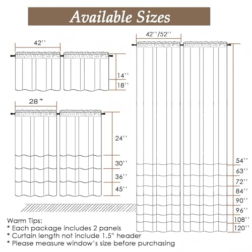 OVZME Gold Small Sheer Curtains 45 Inch Length 2 Panels Set, Light Filtering Soft Airy Cafe Curtains Dual Rod Pocket Design, Leaf Jacquard Farmhouse Window Drapes for Kitchen, 2x28Wx45L Inches - color: Gold, size: 28"W x 45"L (Pack of 2)