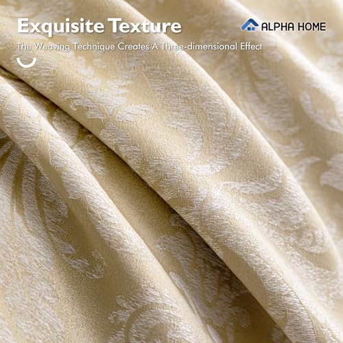 ALPHA HOME King Size Comfortable Jacquard Luxurious Elegance Comforter with Cushion (1 Comforter, 2 Pillow Shams, 2 Euro Shams) - color: Champagne, size: King
