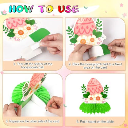 Happy Easter Honeycomb Centerpiece Decorations for Table