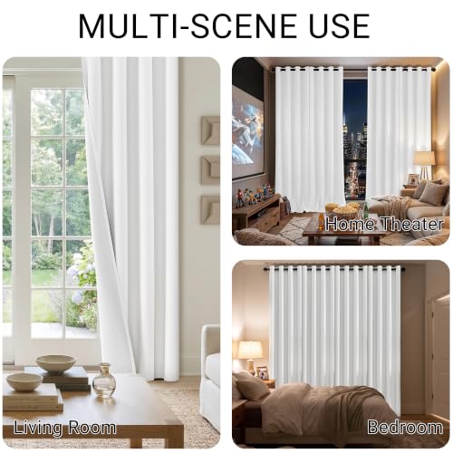 ChrisDowa White Blackout Curtains 45 Inches Long 2 Panels for Bedroom - color: White, size: 52"W x 45"L (Pack of 2)