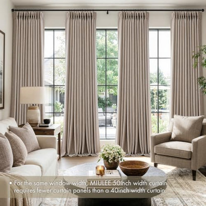 MIULEE Pinch Pleated Blackout Curtains Burlywood Birch 2 Panels 40" Wx102 L - color: Burlywood Birch, size: 40"W x 102"L (Pack of 2)