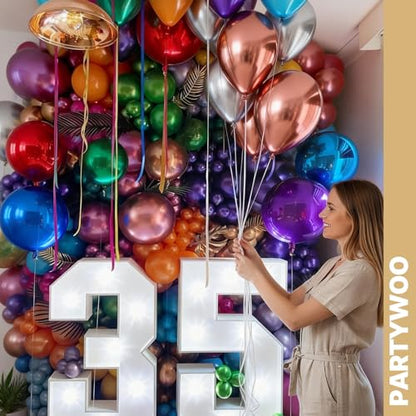 PartyWoo Metallic Balloons 66pcs 12 Inch Metallic Multicolor Balloons - color: Multi-3324