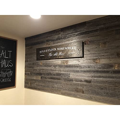 Rockin' Wood Real Wood Peel & Stick 2 & 4 Foot Length Rustic Reclaimed Naturally Weathered Barn Wood Accent Paneling Planks for Walls, 46 Square Feet - size: 46 Square Feet