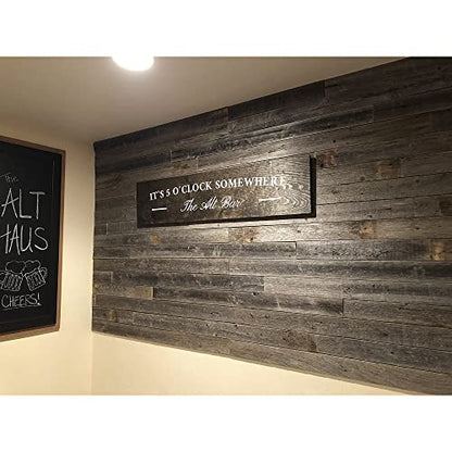 Rockin' Wood Real Wood Peel & Stick 2 & 4 Foot Length Rustic Reclaimed Naturally Weathered Barn Wood Accent Paneling Planks for Walls, 46 Square Feet - size: 46 Square Feet