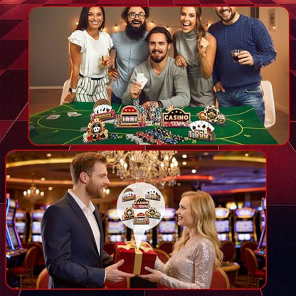 6PCS Casino Theme Wooden Centerpiece for Tables Las Vegas Party Decorations - style: Casino