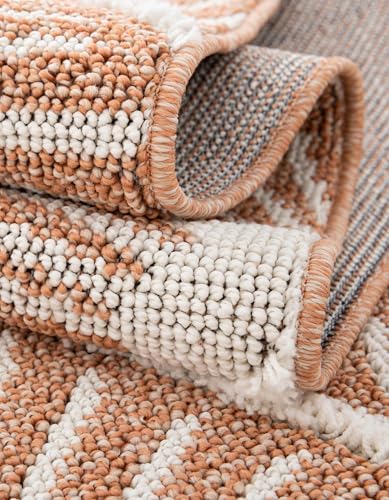 Rugs.com - Boho Rug – 8 Ft Runner Rust Red Stain-Resistant Runner Rug – Modern Bohemian Trellis Pattern for Hallways, Entryways, and Kitchens - color: Rust Red, size: 2' x 8' (Runner)
