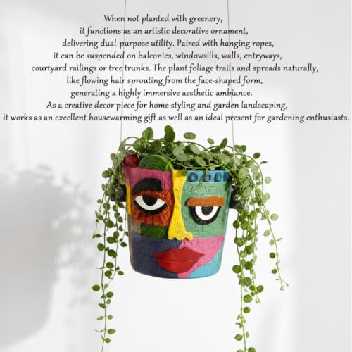 Abstract Face Planter Pot, Plant Pot for Indoor and Outdoor Plants - color: 4