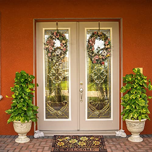 Durable Door Mat Welcome Mat Indoor Outdoor,17x30 Inch Heavy Duty Non-Slip Rubber Front Door Mat Outside Entrance Rug,Apply to Home High Traffic Area, Patio, Farmhouse，Entryway Floor Mats - size: 1'6" x 2'6" (Rectangular)