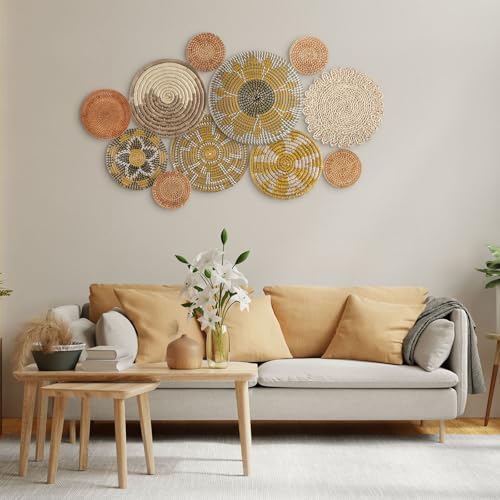 Tatuo 11 Pcs Boho Wall Basket Decor Woven Wall Hanging Art, Lively - style: Lively