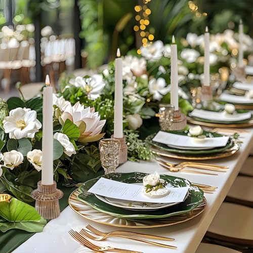 Glass Candlestick Holders, Taper Candle Holders, Set of 3, Gold - color: Gold, size: 3 PCS