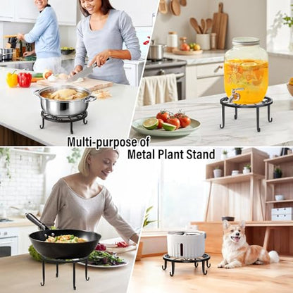 7-Pack Heavy-Duty Metal Plant Stands, Anti-Rust for Indoor/Outdoor