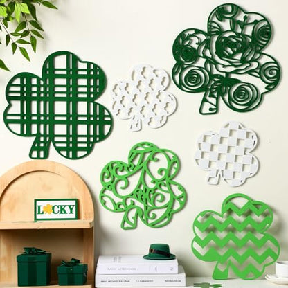 CroBlissful 6 Pcs Fall Wall Decor Autumn Wooden Wall Art,Shamrock,9.45 in - size: 9.45 in, style: Rustic