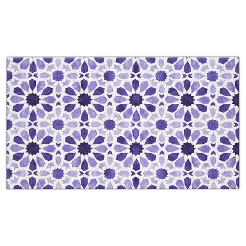 Purple Floral Boho Outdoor Door Mat Doormat, Purple Floral Boho Welcome Door Mats Doormat Outdoor Indoor Entrance, Indoor Door Mats for Entryway, 17x30 - color: Purple