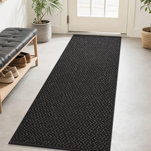 COSY HOMEER Hallway Runner Rugs Non-Slip Washable 2'x8' Black - color: Black, size: 2' x 8'