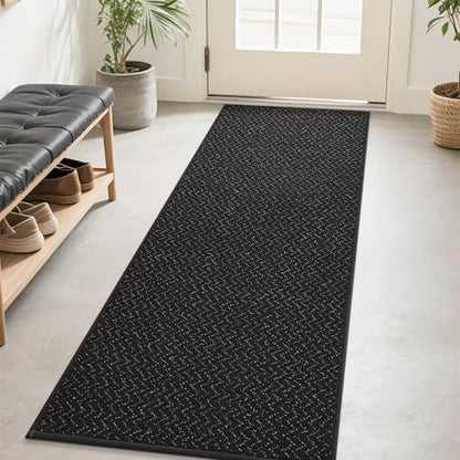 COSY HOMEER Hallway Runner Rugs Non-Slip Washable 2'x8' Black - color: Black, size: 2' x 8'