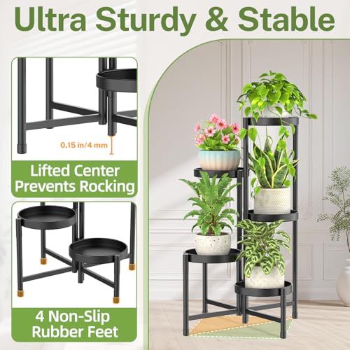 iDavosic.ly Plant Stand Indoor with Grow Lights, 5 Tier Metal Shelf, Black - color: Black with Lights, size: 5 Tiers