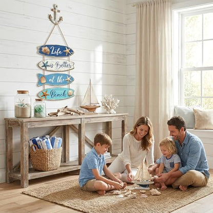 Wall Art Decor, Wooden, for Kitchen Dining Room, Beach Coastal - style: Coastal