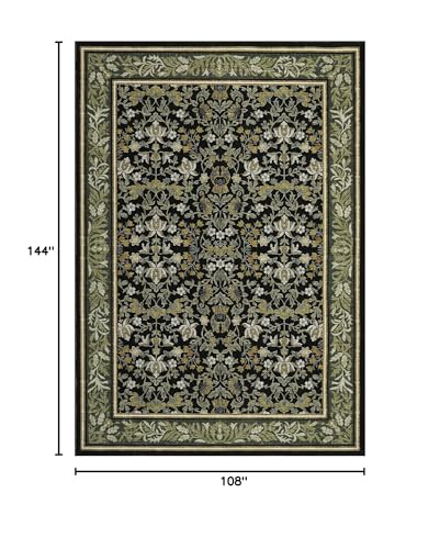 GarveeHome Washable Christmas 9x12 Rugs for Living Room Bedroom Green Black - color: Green Black, size: 9' x 12' (Rectangular)