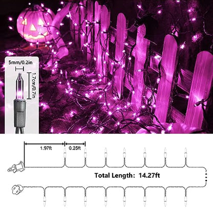 Toodour Purple Halloween Lights, 12.5ft 50 Count Incandescent String Lights - color: Purple, size: 12.5ft