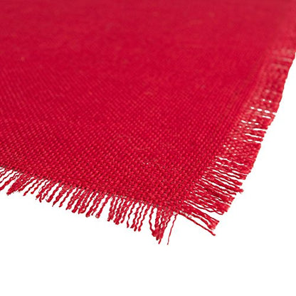 DII 100% Jute/Burlap Rustic Weave Placemats, Set, 13x19 inch Tango Red - color: Solid Tango Red, size: Placemat Set, 13x19"