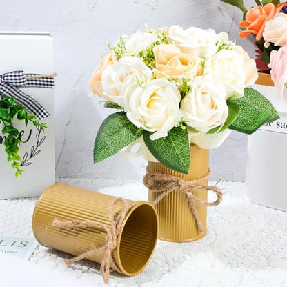 4.33 Inch Mini Vase Wedding Table Centerpieces,Gold,12 Pcs - color: Gold