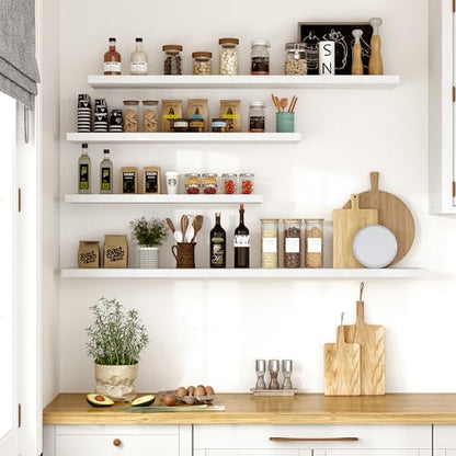 Vivelove 10 Inch Deep Floating Shelves 30x10” Set of 2, White - color: White, size: 30”wx10.2”dx1.5”h