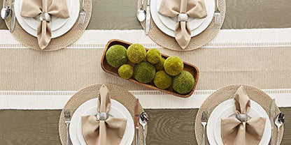 DII Dobby Stripe Table Runner, 13x72 Black & Cream Background - color: Stone Brown, size: 13x72"