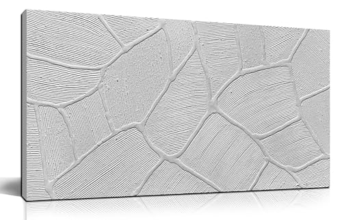 DNIEOTU Hand Painted Abstract Wall Art for Living Room, White Textured Canvas Artwork Wall-Decor for Bedroom, Modern Minimalist Geometric Paintings for Hallway Office, Size 40 x 20 Inches - color: ABSTRACT-57[P], size: 40"L x 20"W