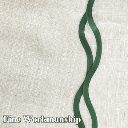 DriftAway Semi Sheer Scalloped Edge Linen Coastal Beach Window Curtains for Living Room Bedroom 2 Panels Rod Pocket Each Size 52 Inch by 96 Inch Loden Green - color: Linen Loden Green, size: 52"W x 96"L (Pack of 2)