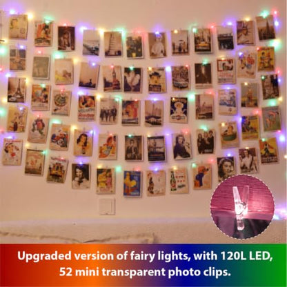 HXWEIYE 120LEDs Photo Clips String Light, 40Ft USB, Remote, 8 Modes & Timer - color: Multicolor, size: 40 Feet, 120 LEDs, USB Powered, 8 Modes