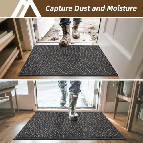 COSY HOMEER Dirt Trapper Door Mat 32"x48" Non Slip Washable Dark Grey - color: Dark Grey, size: 32" x 48"