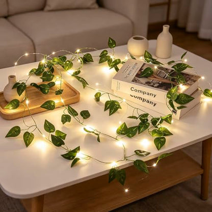 Vine Fairy Lights, 6.5FT 40 LEDs Pothos String Lights Indoor, 2 Pack - color: Pothos, size: 6.5 ft-20 LED-2 pack