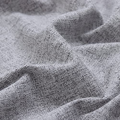 YoungsTex Grey Linen Blackout Curtains 40 Inch Length for Bedroom 2 Panels - color: Grey, size: 42"W x 40"L (Pack of 2)